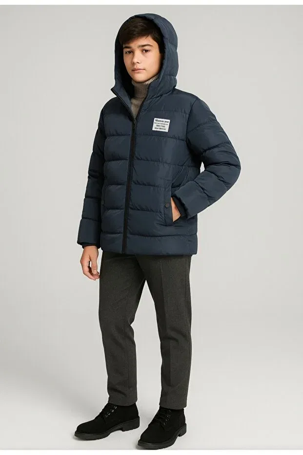 Детское пальто для девочек с капюшоном Bilen, Navy Blue