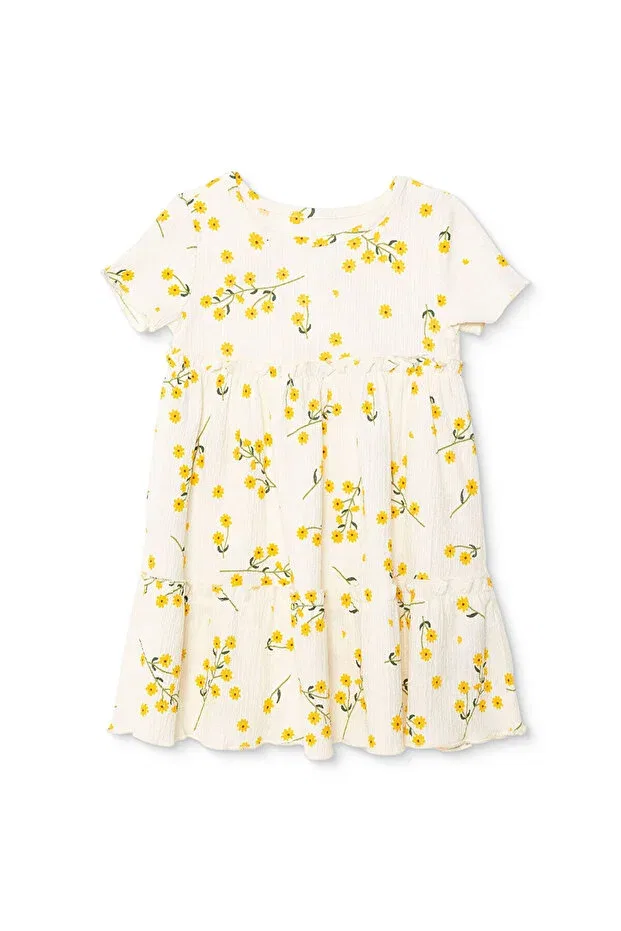 Детское платье для девочек с цветочным принтом Hellobaby Ebebek Hello Baby, Ecru Printed