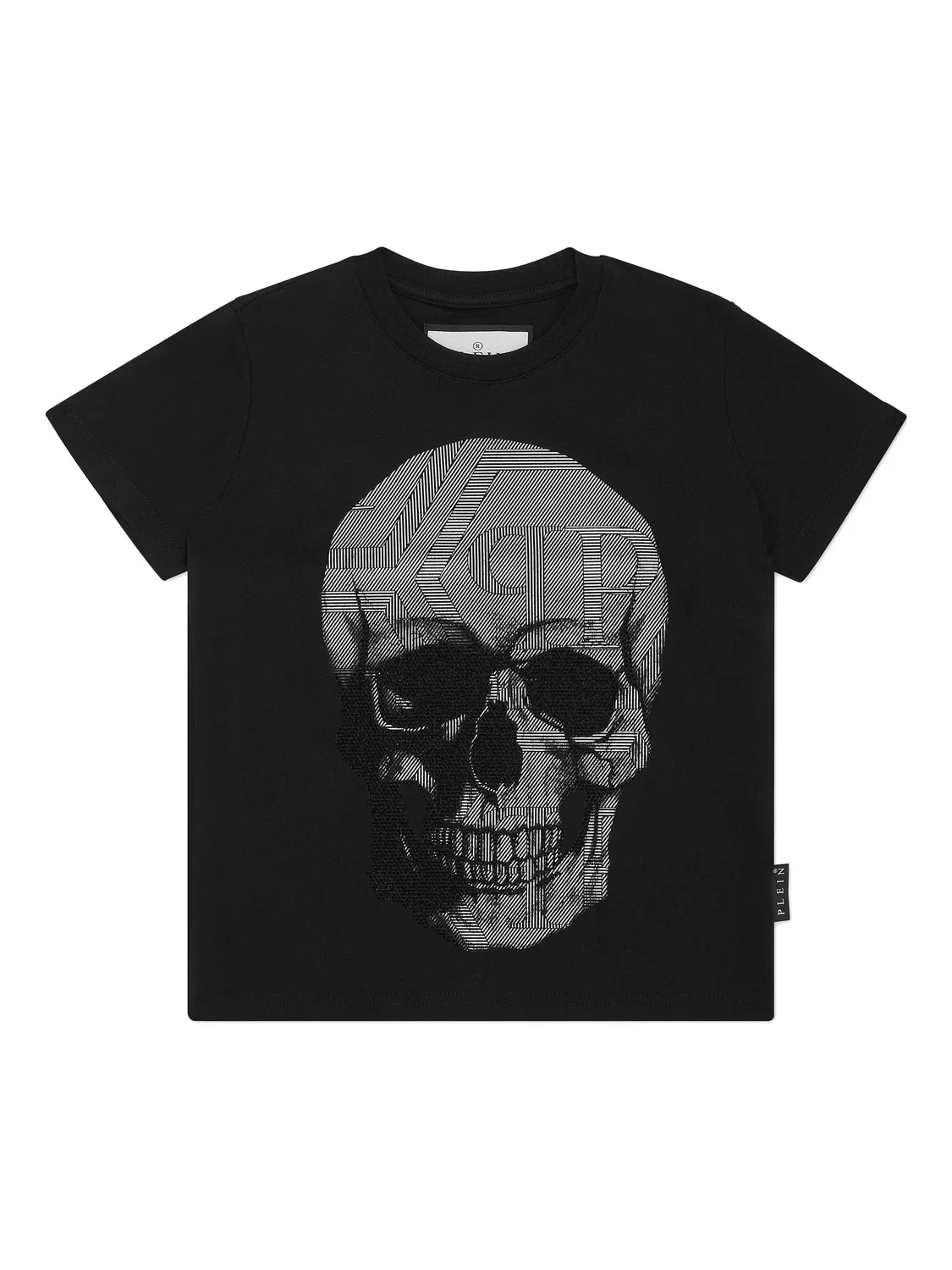 Футболка с черепом и стразами Philipp Plein, черный