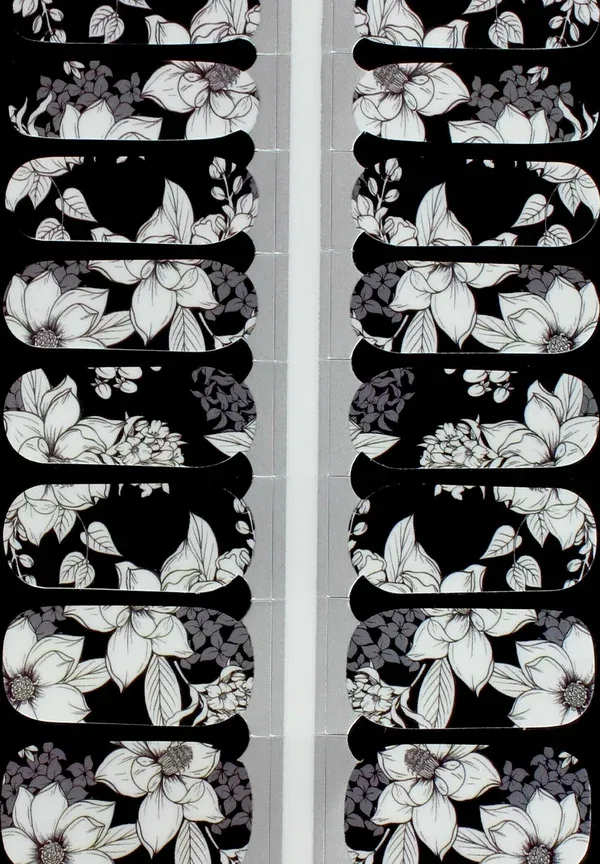 Наклейки для ногтей с цветочным рисунком, модель Flower Mood, Vargu, Black & White 12 г