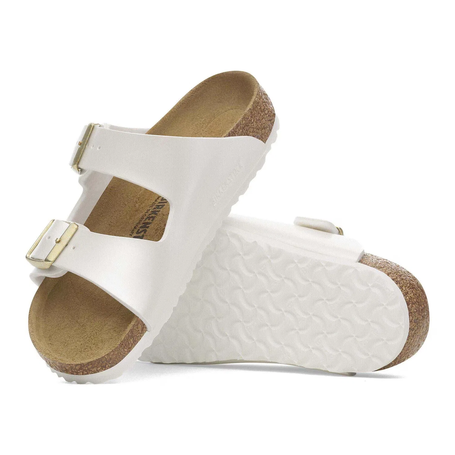 Детские сандалии с двумя ремнями Birkenstock Arizona Kids Birko Flor, цвет Weiss — фото 3