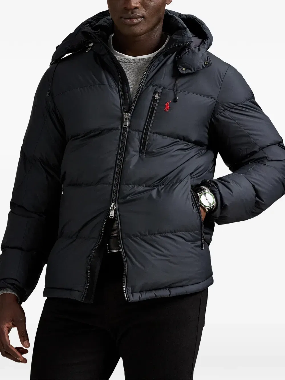 Куртка со съемным капюшоном и кулиской Polo Ralph Lauren, черный — фото 3