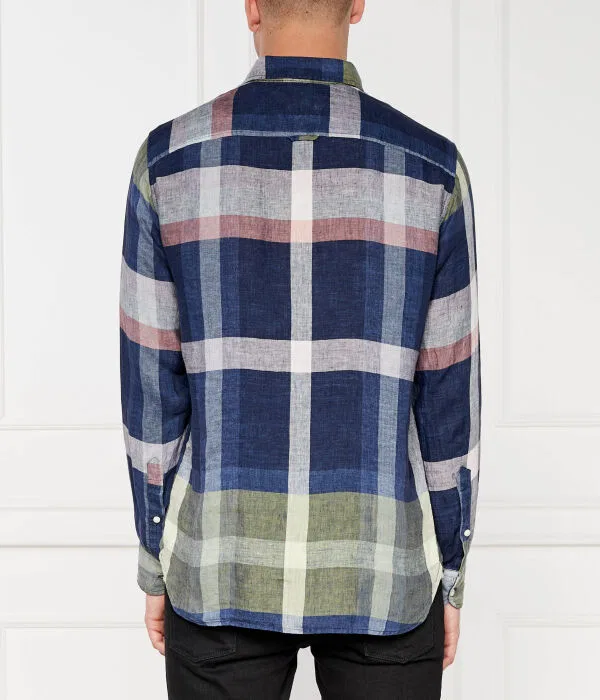 Мужская рубашка из льна с длинным рукавом Tommy Hilfiger, мультиколор — фото 4