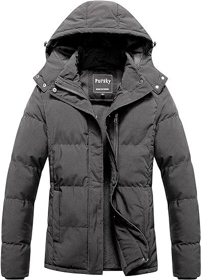

Куртка Pursky Women's Warm Winter Thicken Waterproof, темно-серый