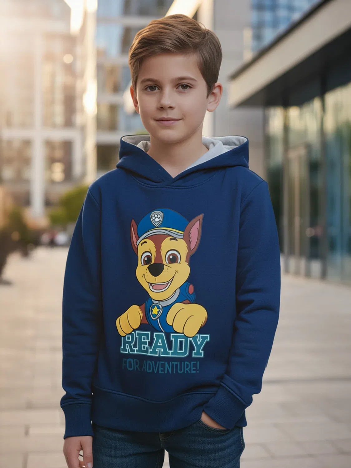 Свитшот с капюшоном с принтом Chase Adventure Paw Patrol, синий — фото 3