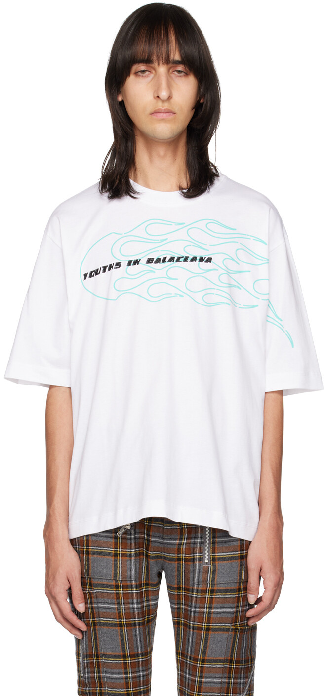 

Белая футболка с принтом Youths in Balaclava, Белый, Белая футболка с принтом Youths in Balaclava