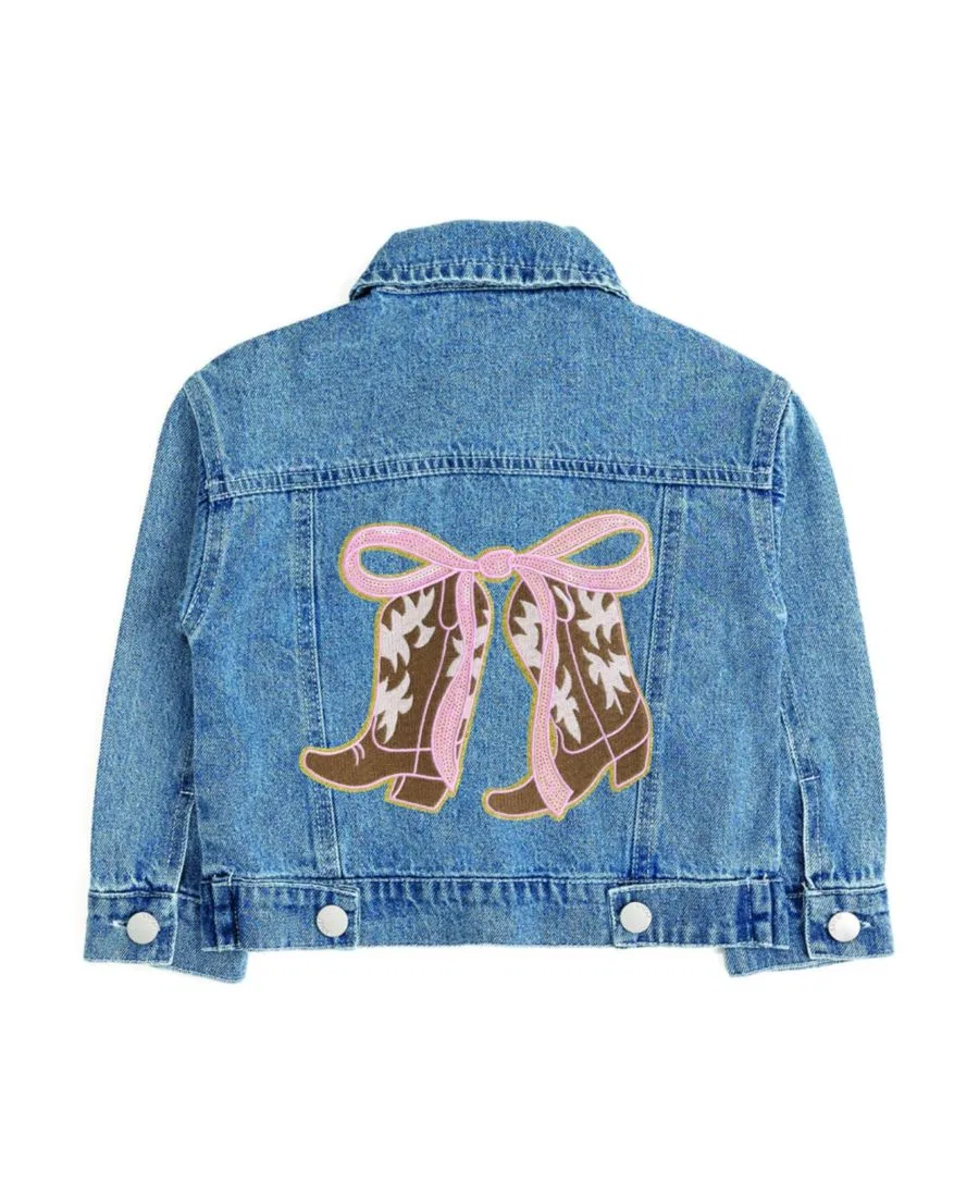 Джинсовая куртка с принтом в стиле вестерн Cowgirl Cutie Patch Sweet Wink, Denim — фото 3