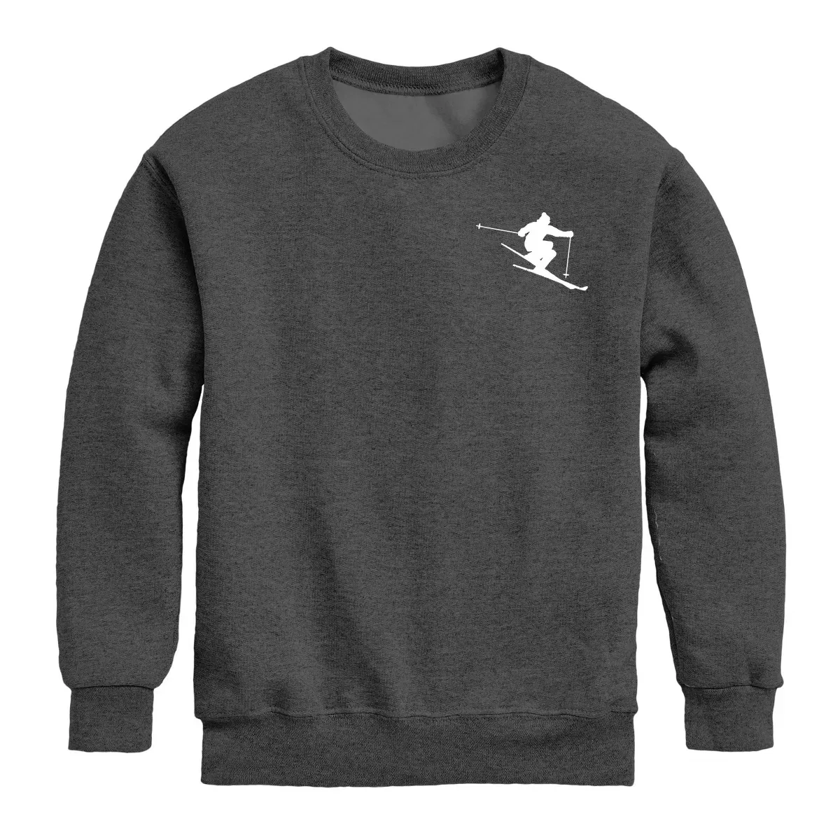 Детский свитшот с принтом Home Skiing Instant Message, Heather Charcoal — фото 2
