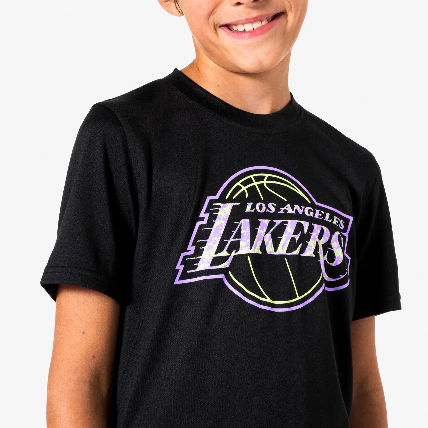 Детская футболка с принтом NBA Lakers Tarmak, Rauchschwarz Bunt — фото 2