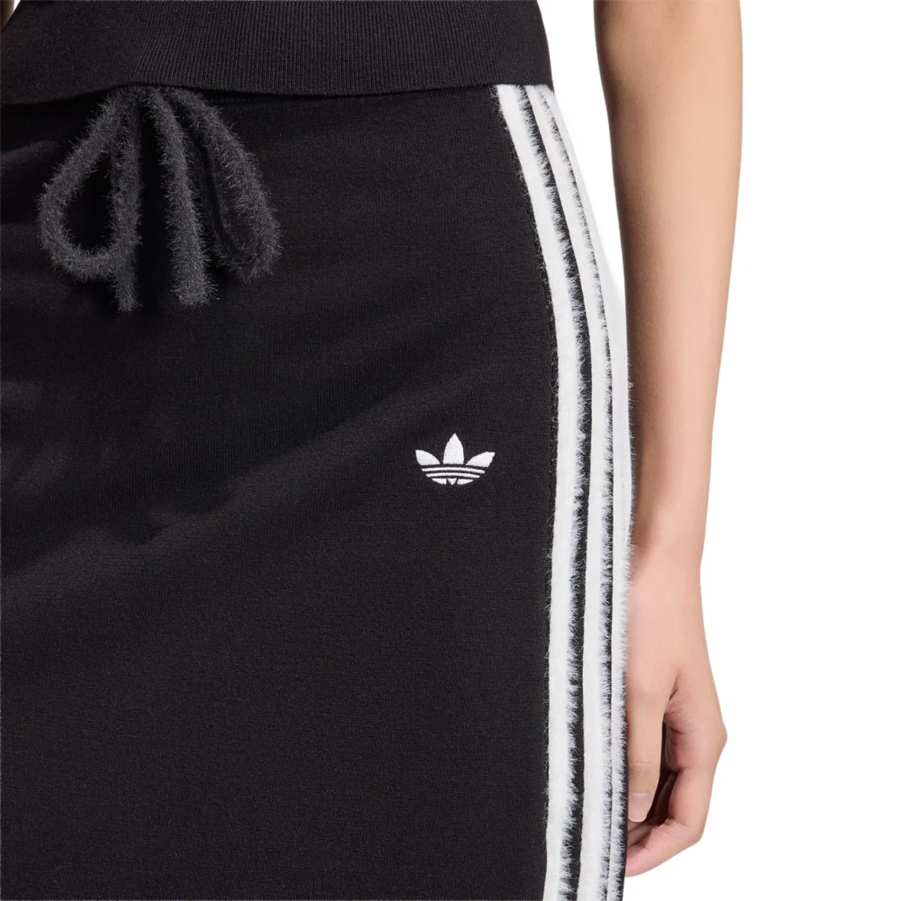 Женская юбка миди из трикотажа с боковыми полосами adidas Originals, Black/White — фото 3