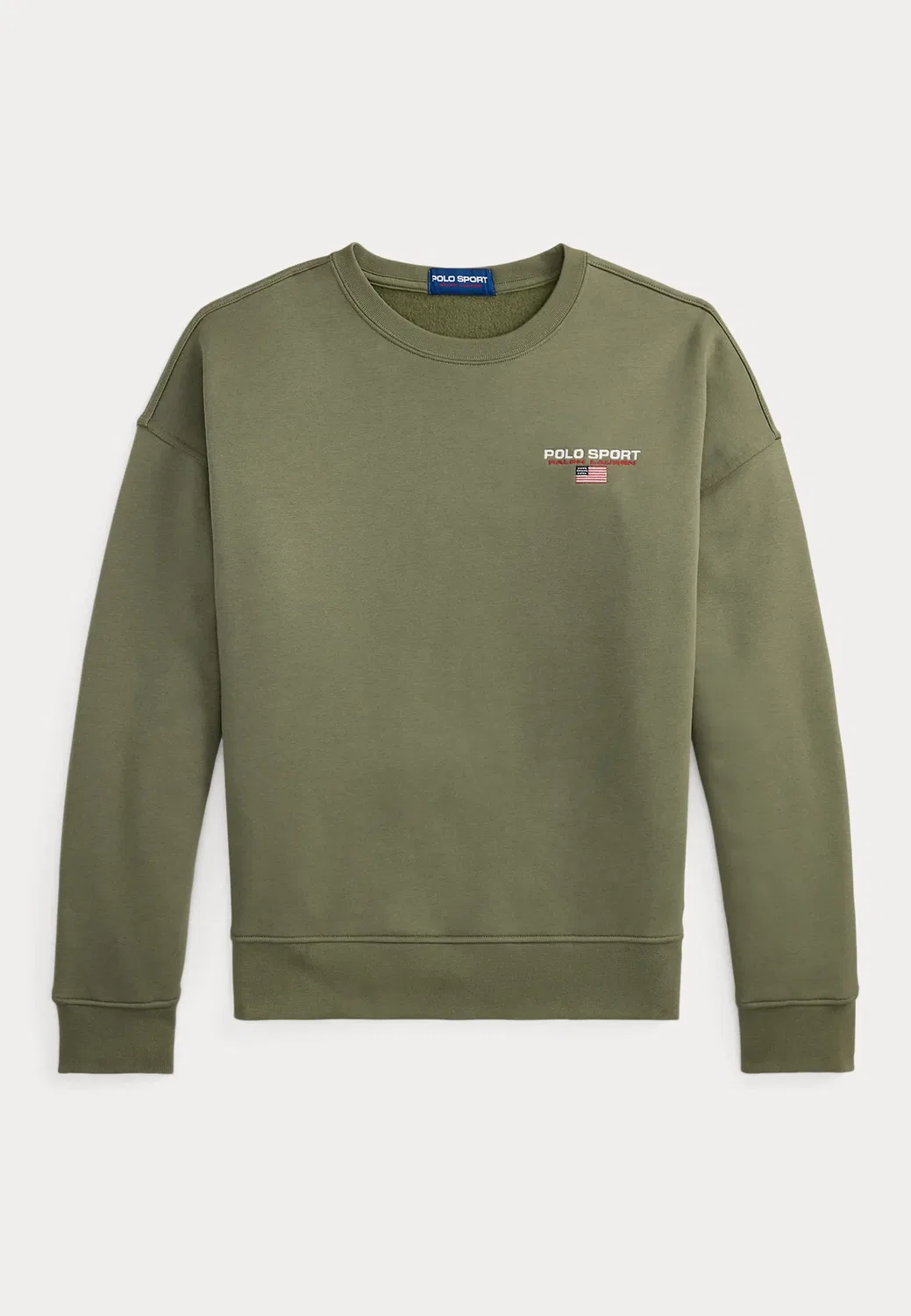 Свободная спортивная толстовка-поло унисекс - толстовка Polo Ralph Lauren, Cruise Olive — фото 4