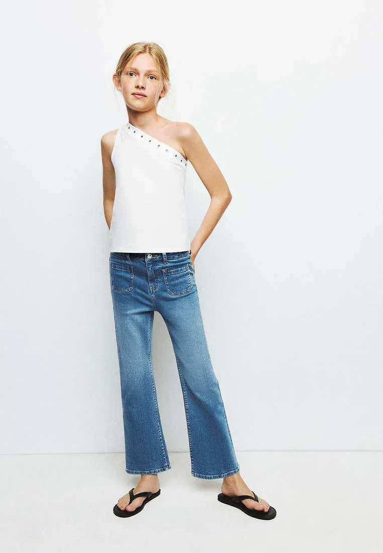 Детские джинсы-клеш Mango Kids, Blue