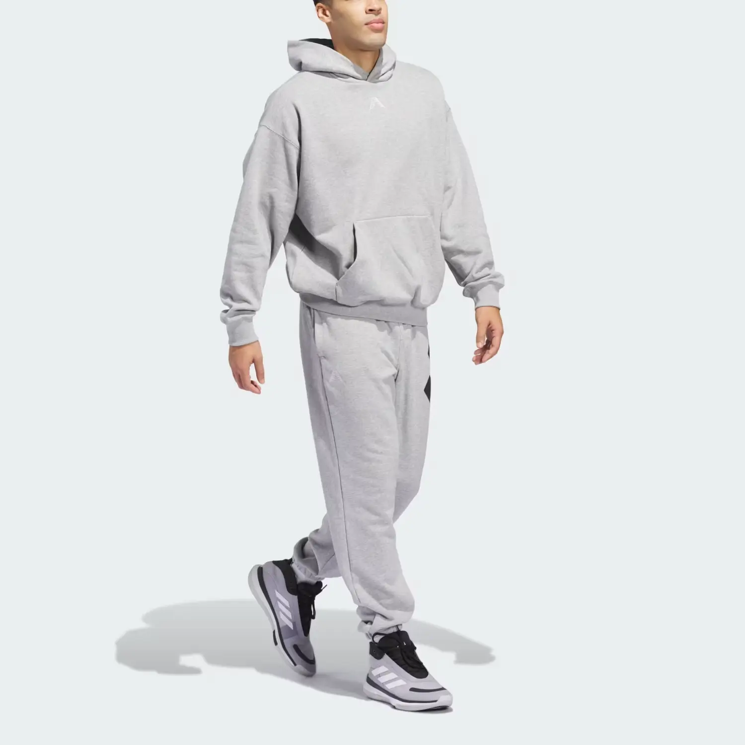 Толстовка BASKETBALLANTHONY EDWARDS Collection FW24 Мужская Средне-серый вереск Adidas, Средне-серый вереск Цветок — фото 3