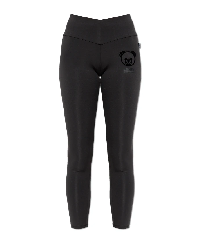 

Леггинсы в виде плюшевых мишек из технической ткани. Moschino, черный