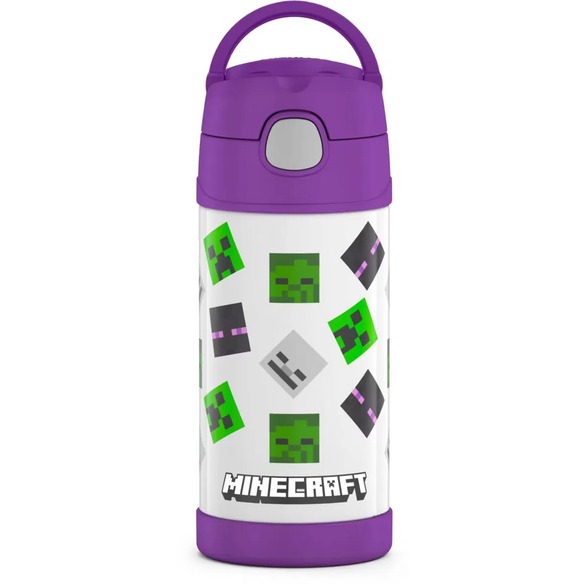 Детская бутылка для воды 350 мл с трубочкой и ручкой Minecraft Girl Thermos, Minecraft Girl — фото 2