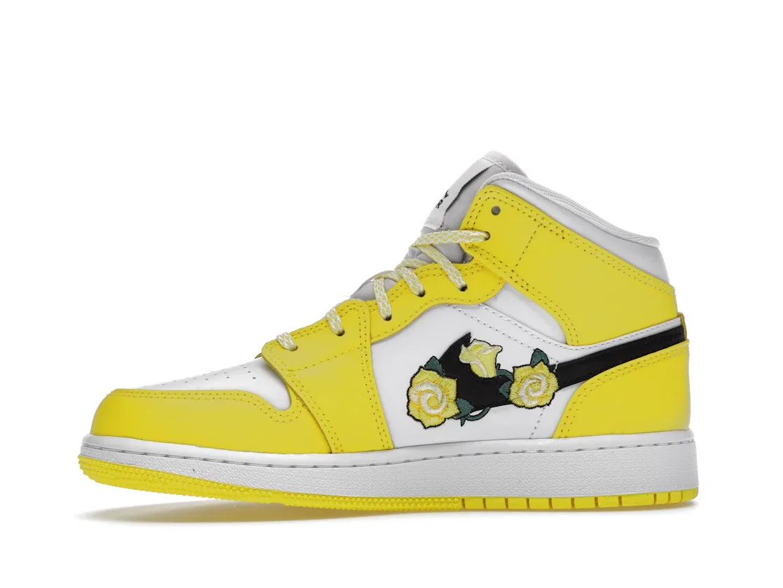 Детские кроссовки с принтом Jordan 1 Mid Jordan, Dynamic Yellow/Black-White — фото 3