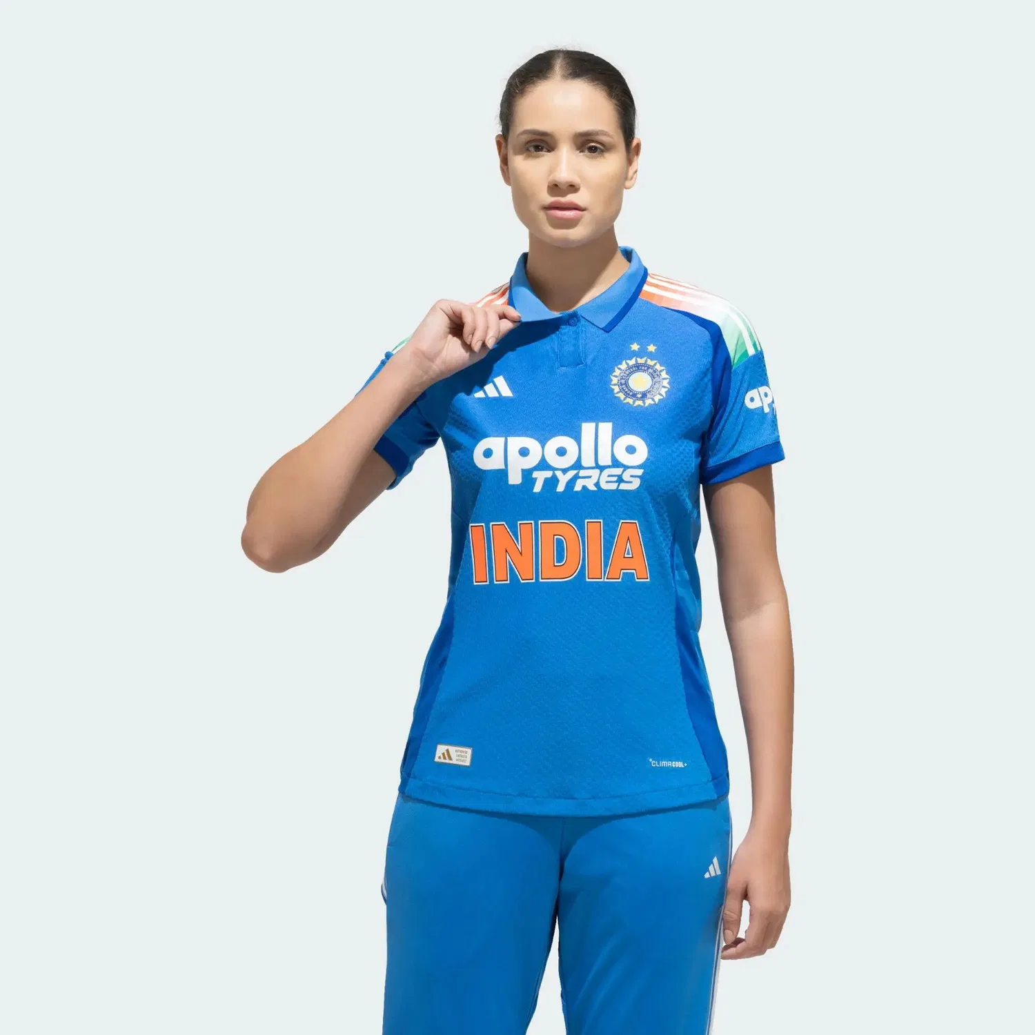 Мужская футболка с технологией Climacool+ Индия Cricket ODI Adidas, Blau — фото 4