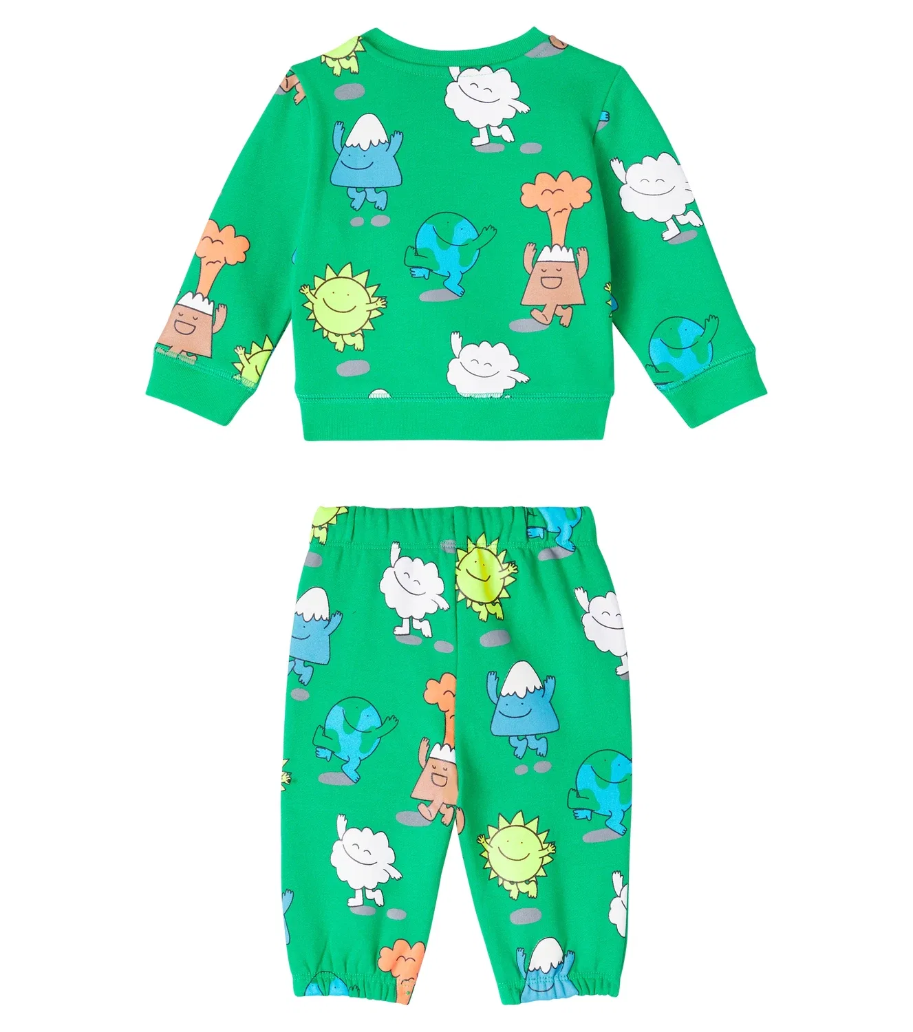 Комплект из футера с принтом Baby Heart Stella Mccartney Kids, зеленый — фото 4