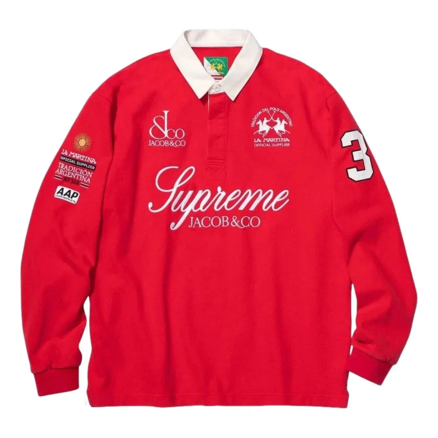 Мужская футболка с коротким рукавом Supreme x La Martina SS26 Rugby Red, красный