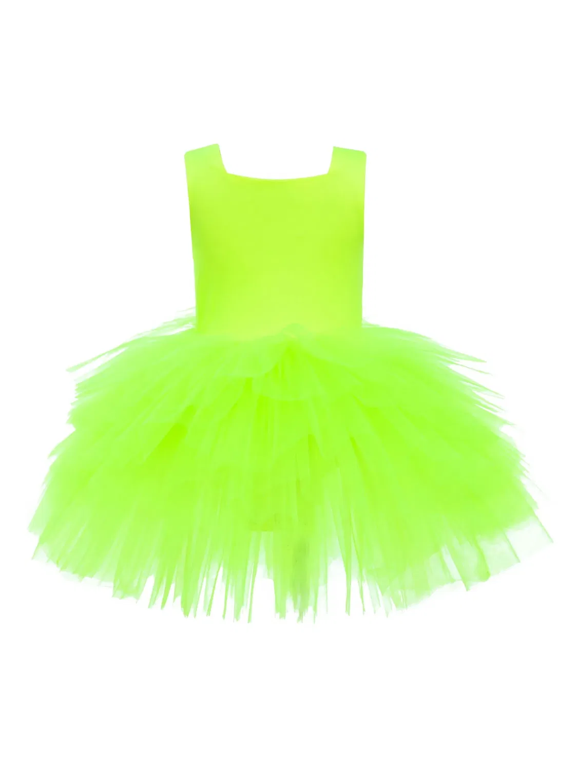 Платье с квадратным вырезом и тюлем Mimi Tutu, желтый — фото 2