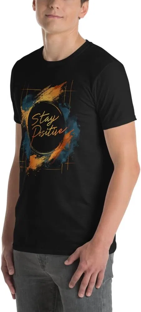 Футболка с принтом Stay Positive, Black — фото 3