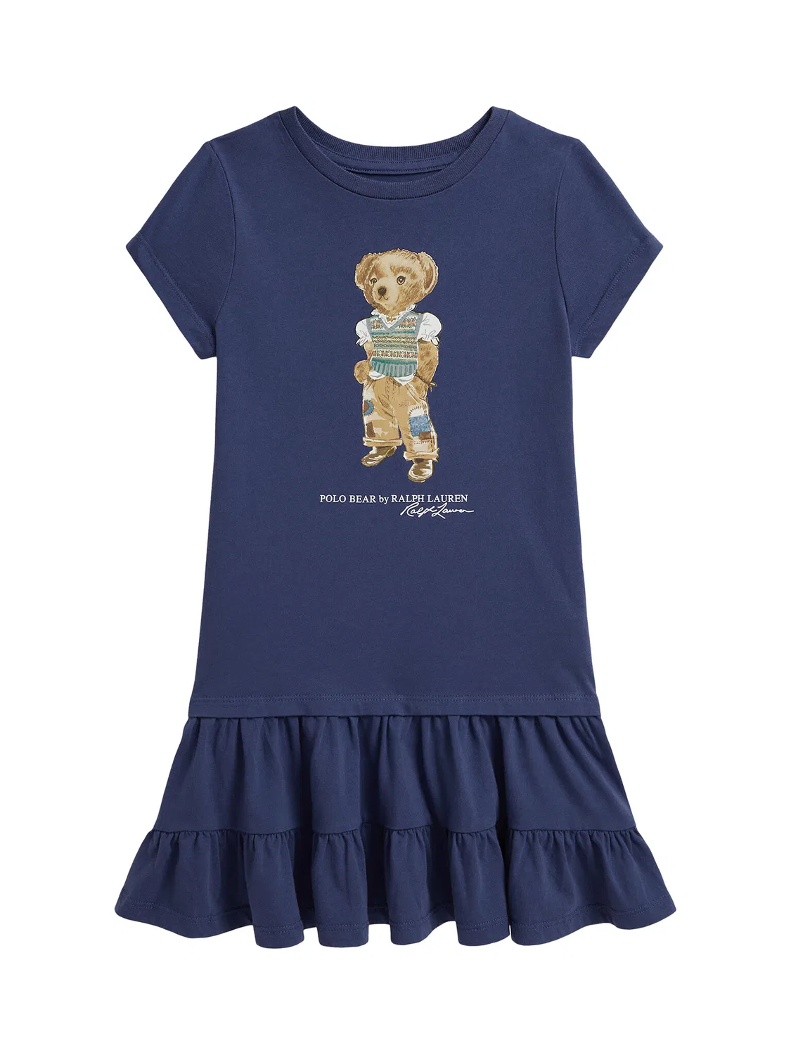 Повседневное платье стандартного кроя для девочки Polo Ralph Lauren, темно-синий