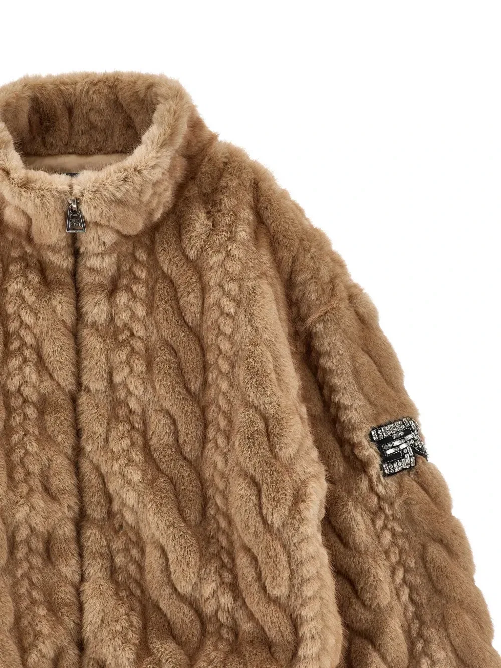 Вязаный жакет Ermanno Scervino Junior, коричневый — фото 3