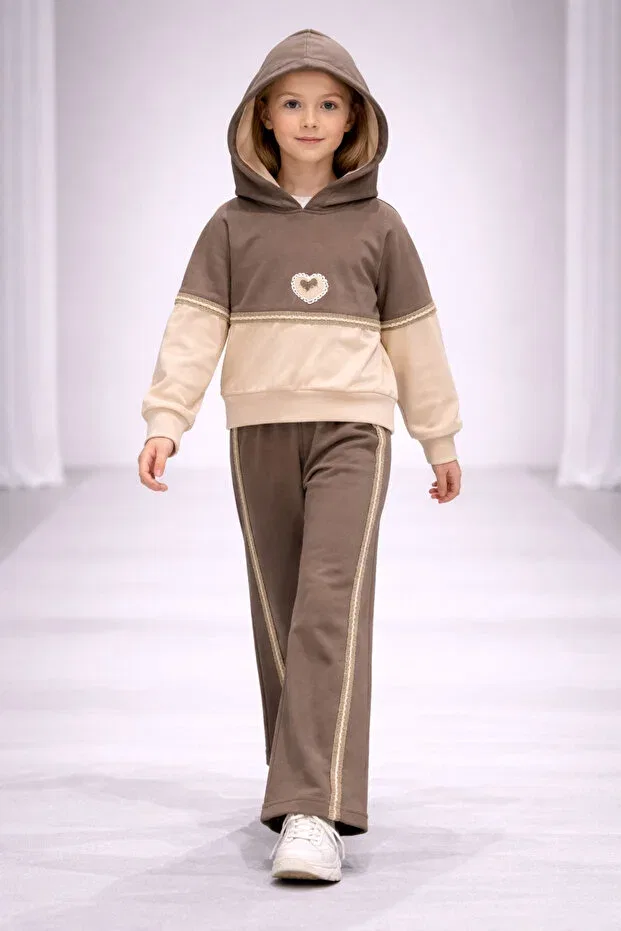 Детский комплект спортивный с капюшоном Prenses Peri Kids, Brown