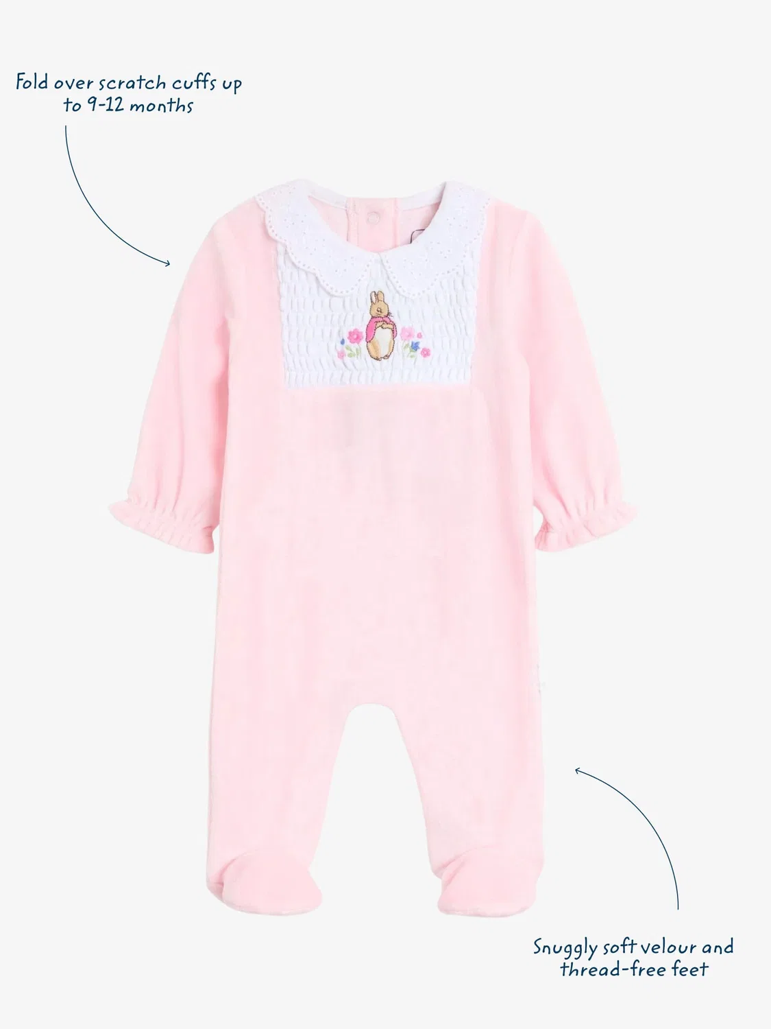 Комбинезон с вышивкой Flopsy Bunny Jojo Maman Bébé, розовый — фото 3