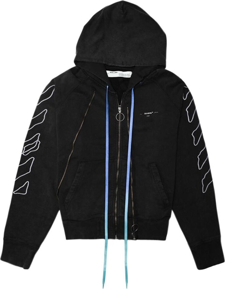 

Худи Off-White Abstract Arrows Double Zip Hoodie 'Black', черный