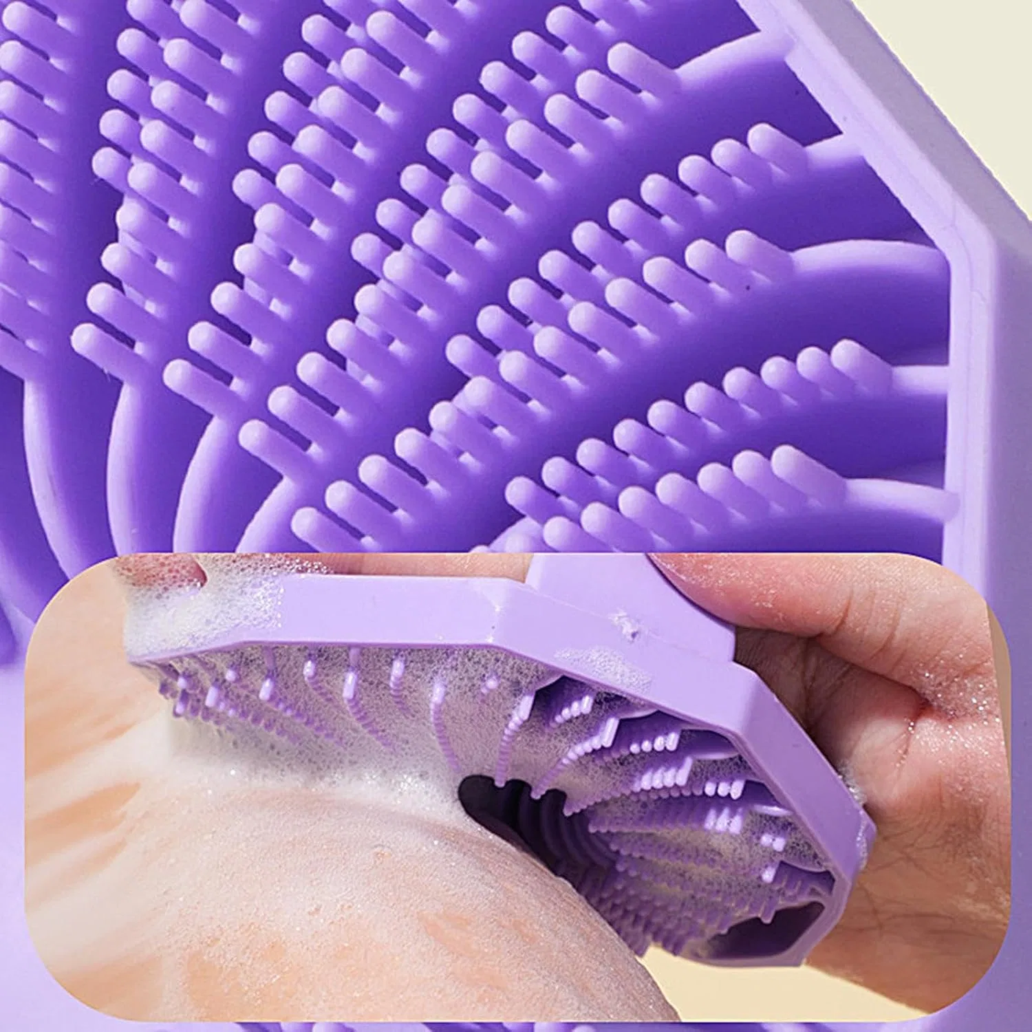 Скраб для тела Silicone Body Scrubber, 2 шт, 10 см, Purple Generisch — фото 3