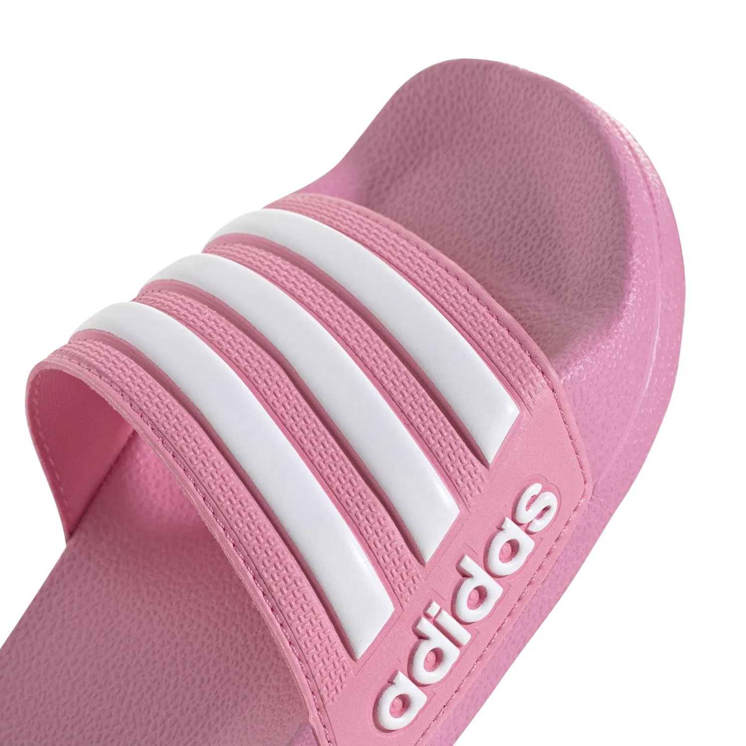 Детские шлепанцы для мальчиков с полосками Adidas Adilette Shower Slides, Bliss Pink Ftwr White Bliss Pink — фото 4