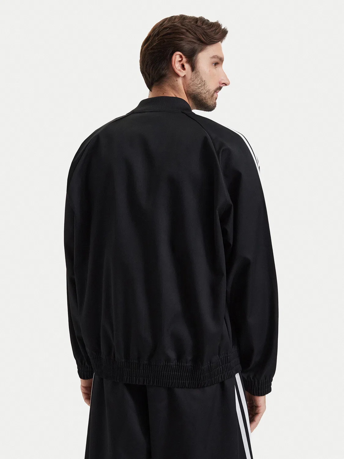 Мужской бомбер стандартного кроя Sst Adicolor Classics Cotton Twill Tracktop Adidas, черный — фото 3