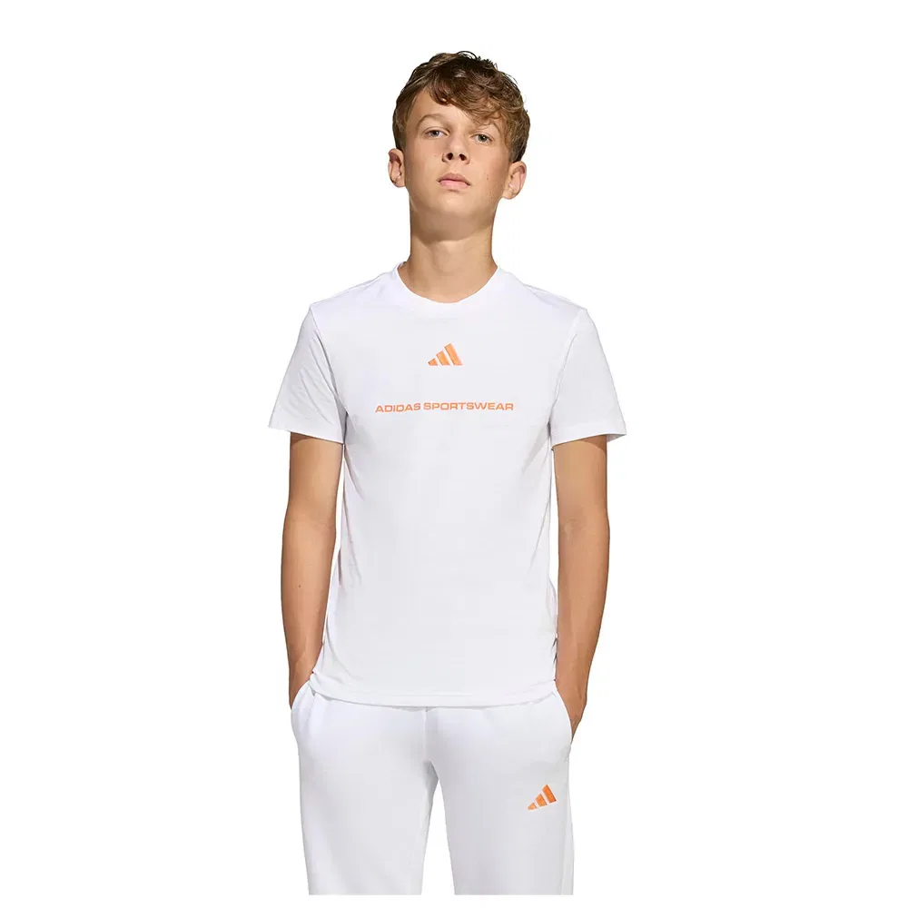 Детская футболка с принтом Slogan Single Jersey Adidas, White