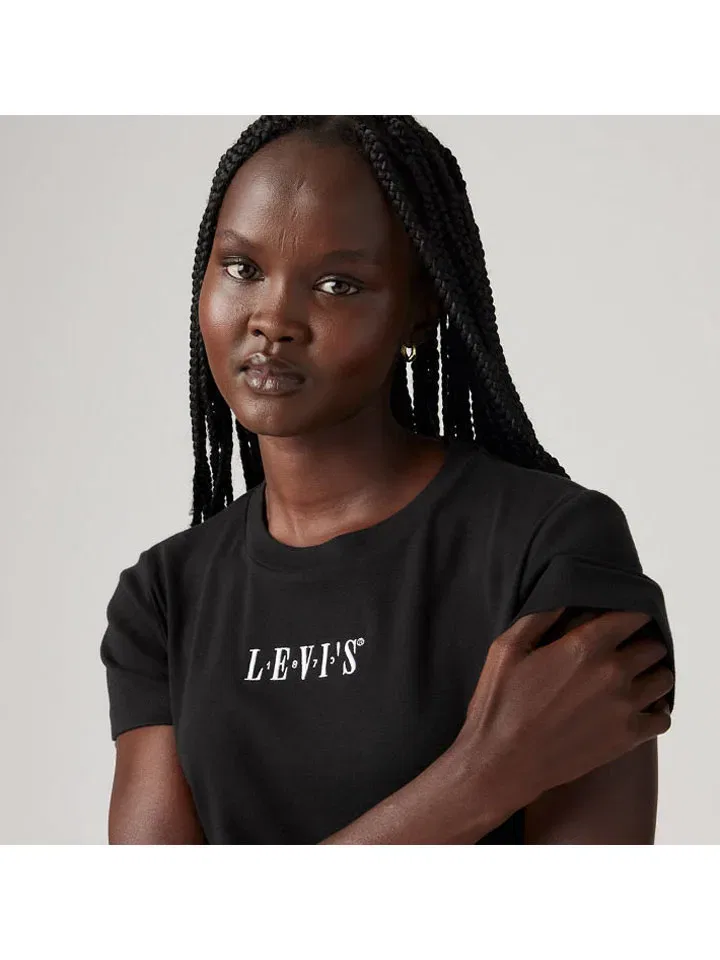 Женская укороченная футболка с круглым вырезом Levi's, Black — фото 3