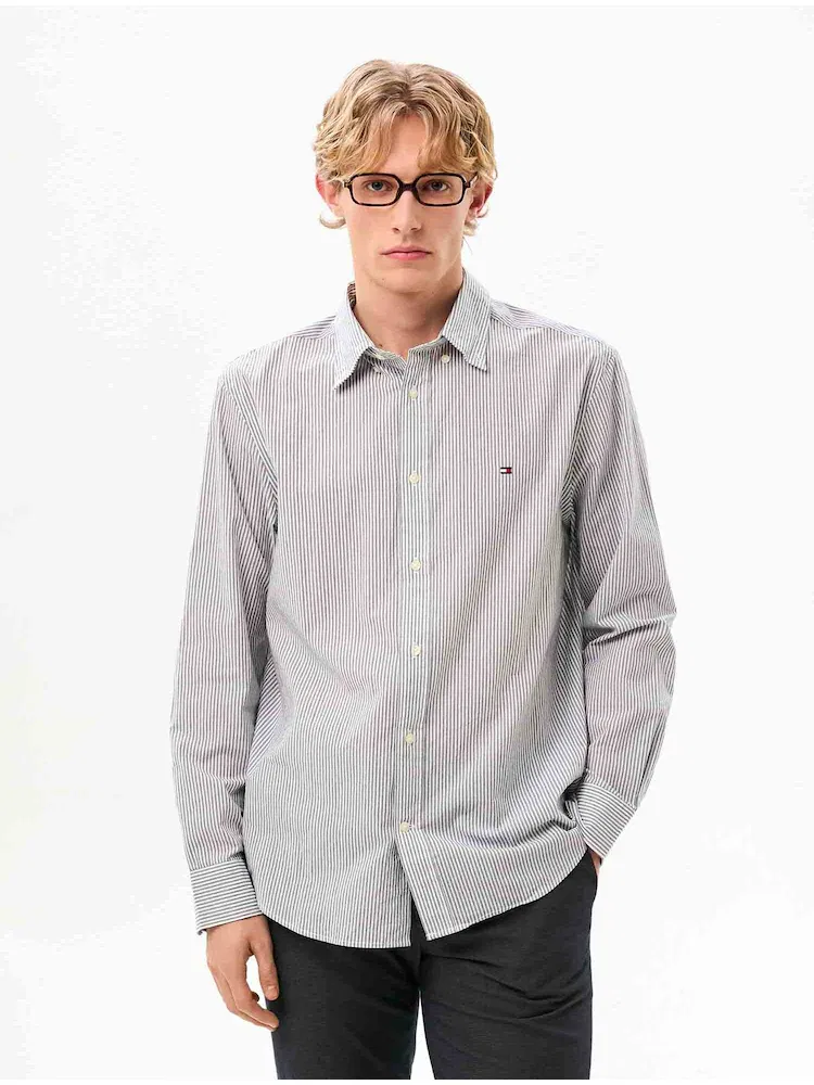 Рубашка с длинным рукавом в полоску, Easy Care TOMMY HILFIGER, Navy