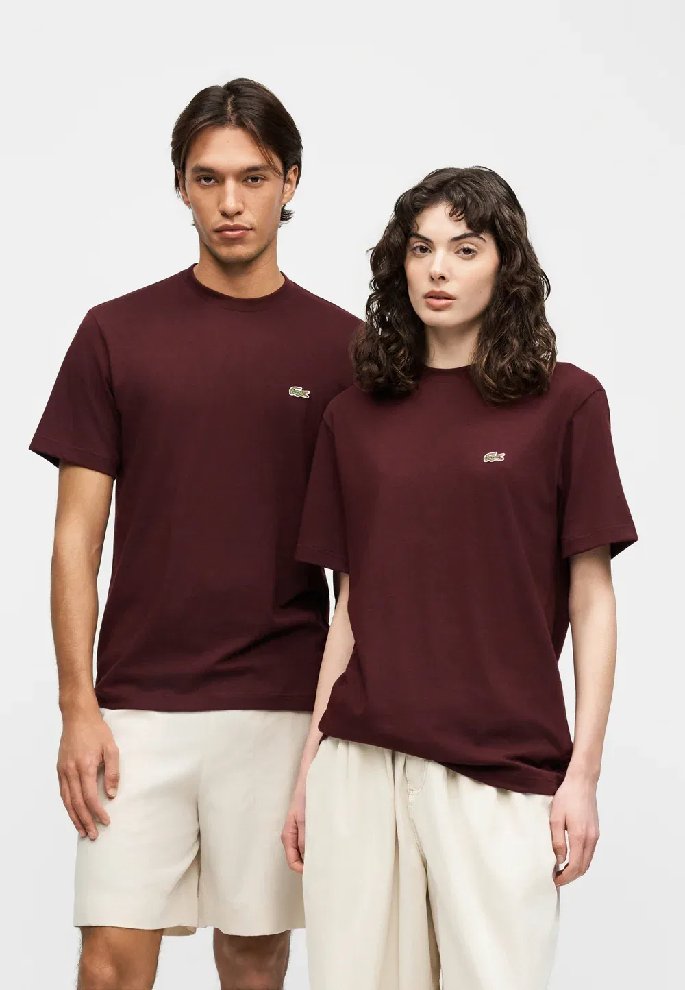 Футболка Lacoste Oxalis с принтом, белая — фото 4