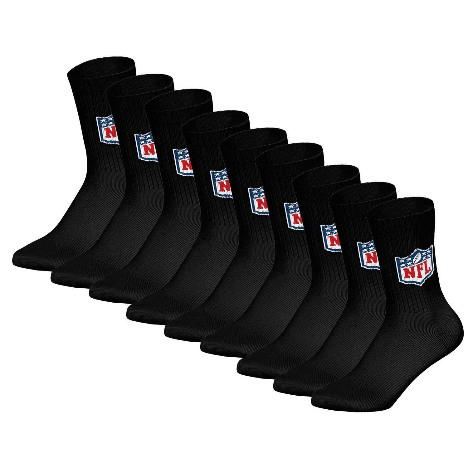 Детские носки с принтом NFL Shield 9Pack Crew Socks Nfl, Schwarz