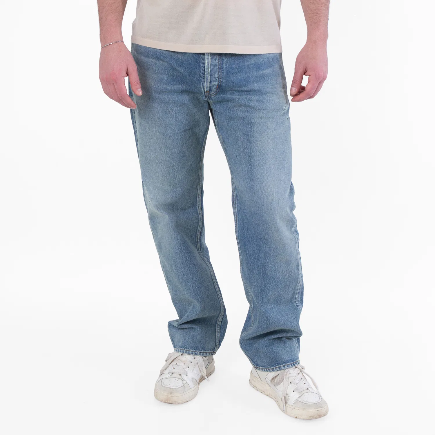 Джинсы свободного кроя Benjamin Blue Denim Baggy Jeans Saint Laurent, Benjamin Blue