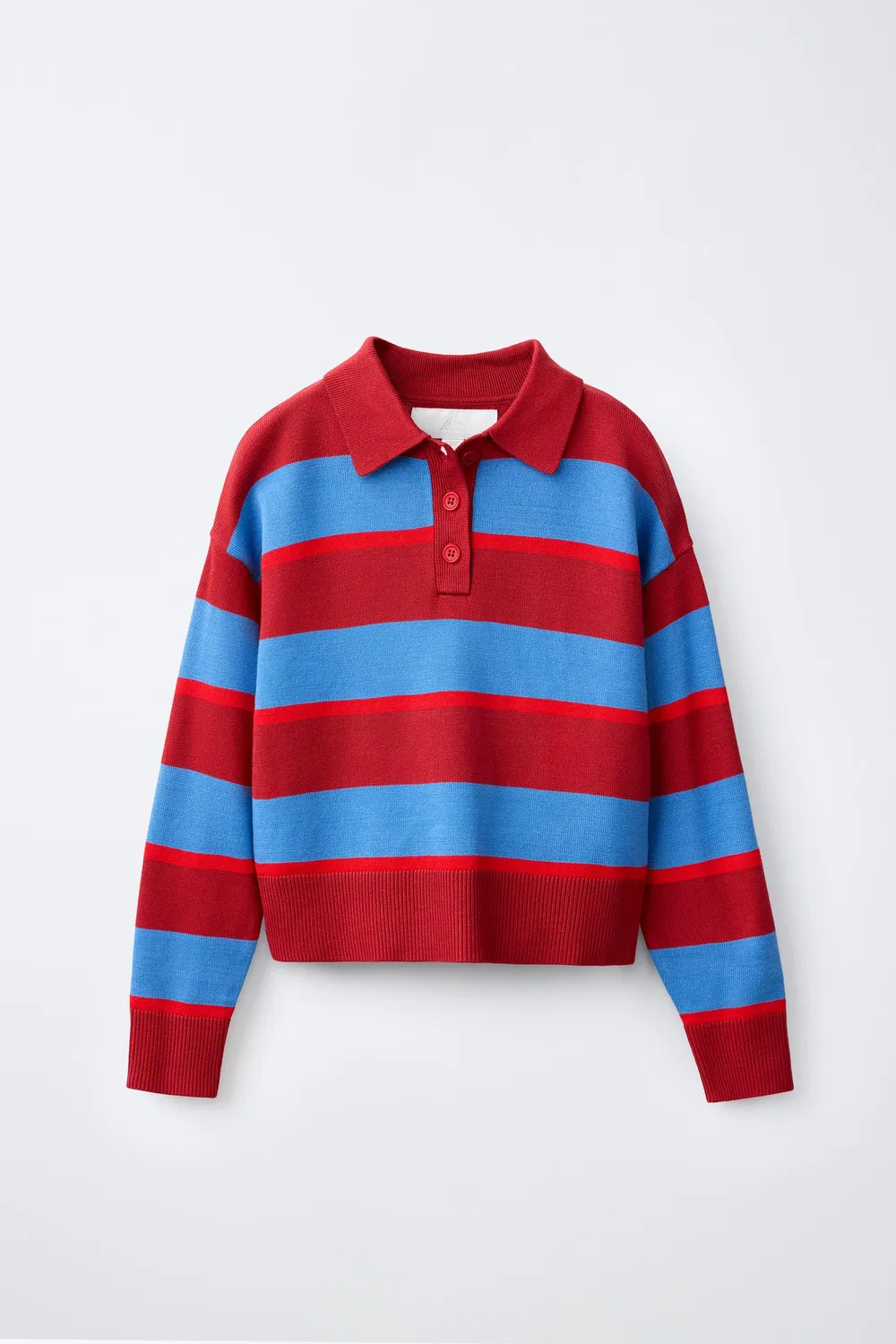 Полосатый вязаный джемпер-поло ZARA, striped