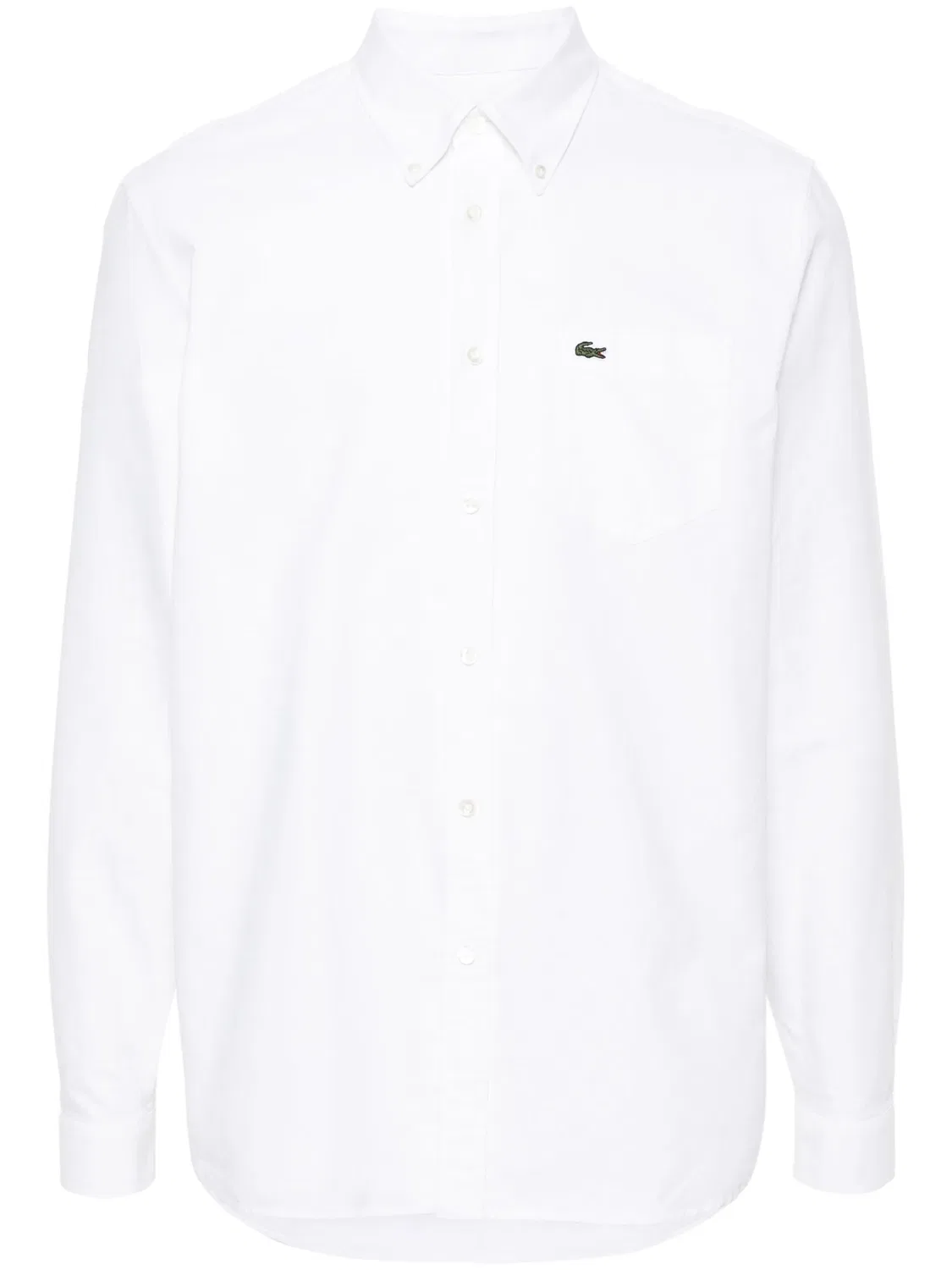 Рубашка из органического хлопка с логотипом Lacoste, белый