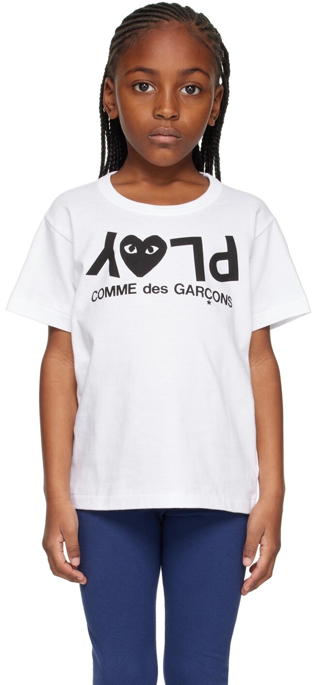 

Детская белая футболка Play Comme des Garçons Play, Белый, Детская белая футболка Play Comme des Garçons Play