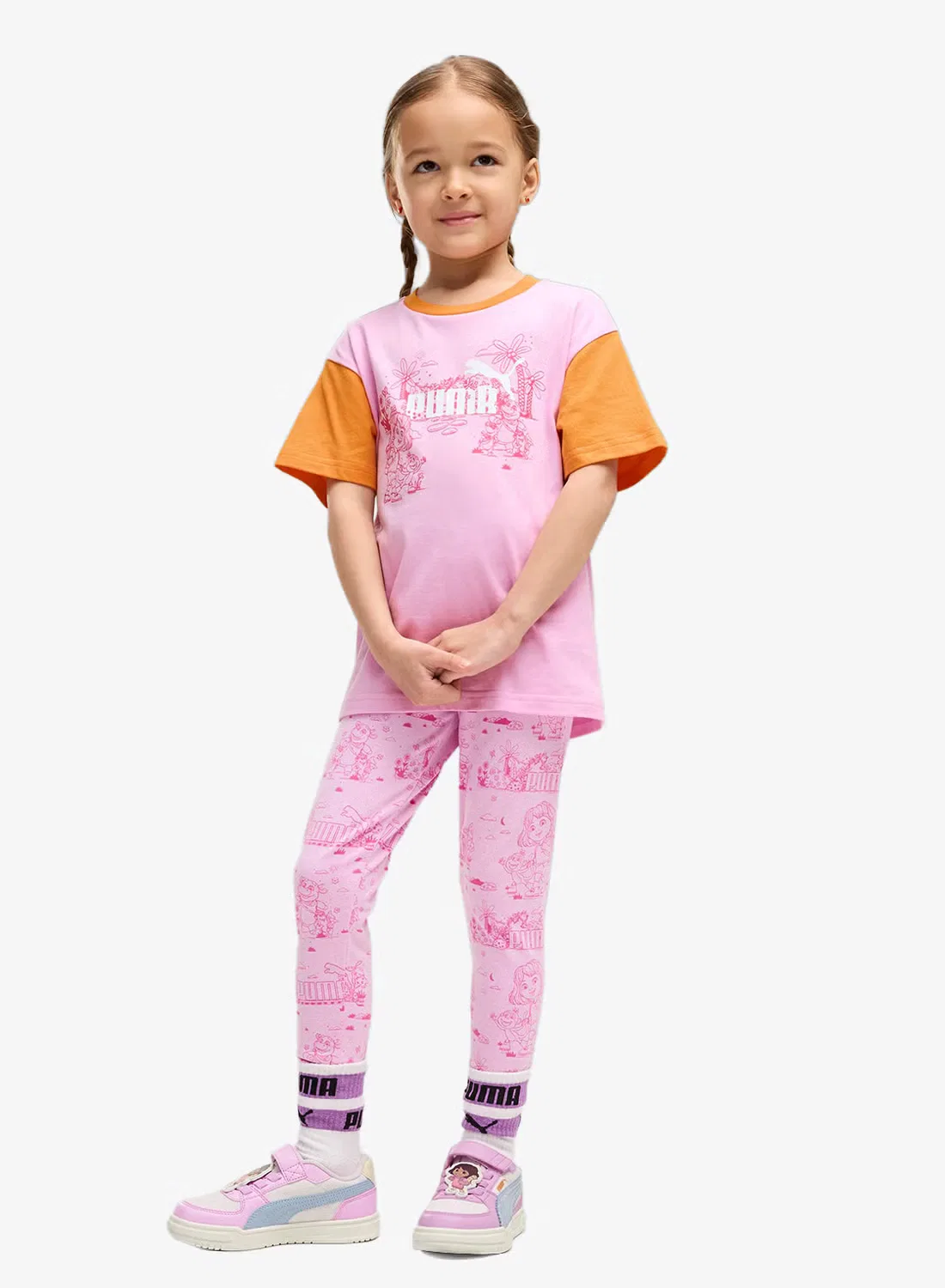Леггинсы с принтом Dora the Explorer Puma, розовый — фото 3