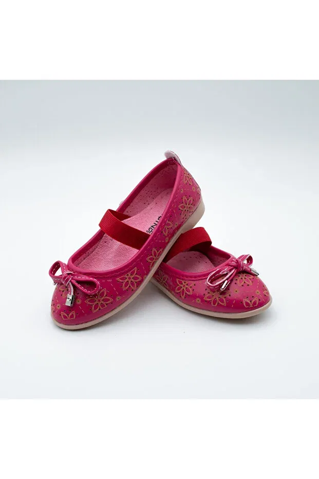 Детские балетки для девочек с цветочным принтом Arçın Shoes, Fuchsia — фото 4