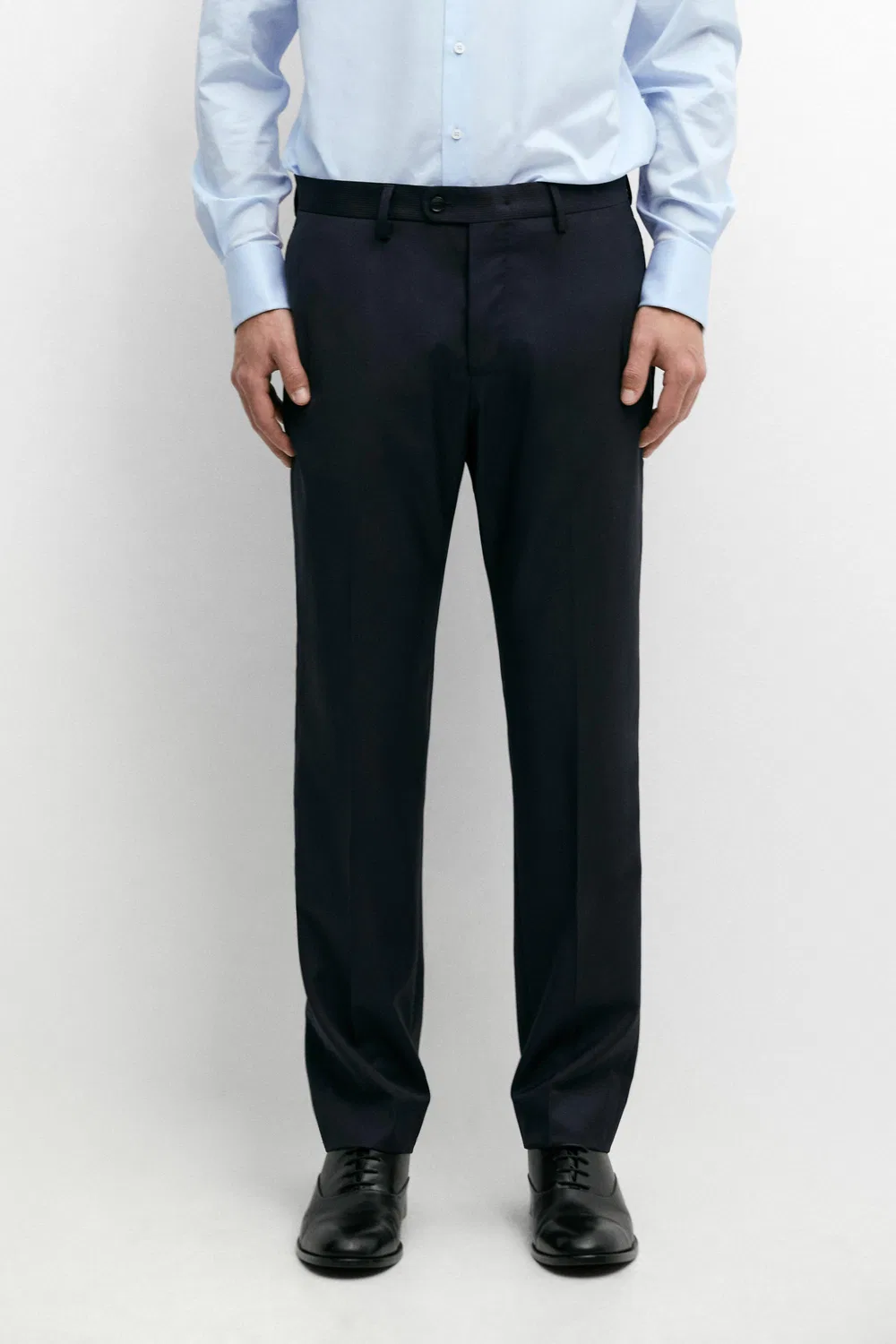 Брюки Massimo Dutti Striped Wool Blend Suit, темно-синий