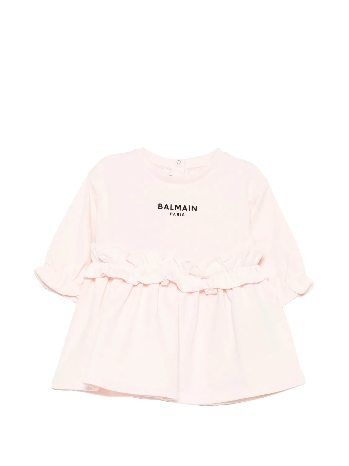 Платье с рюшами розовое Balmain, розовый