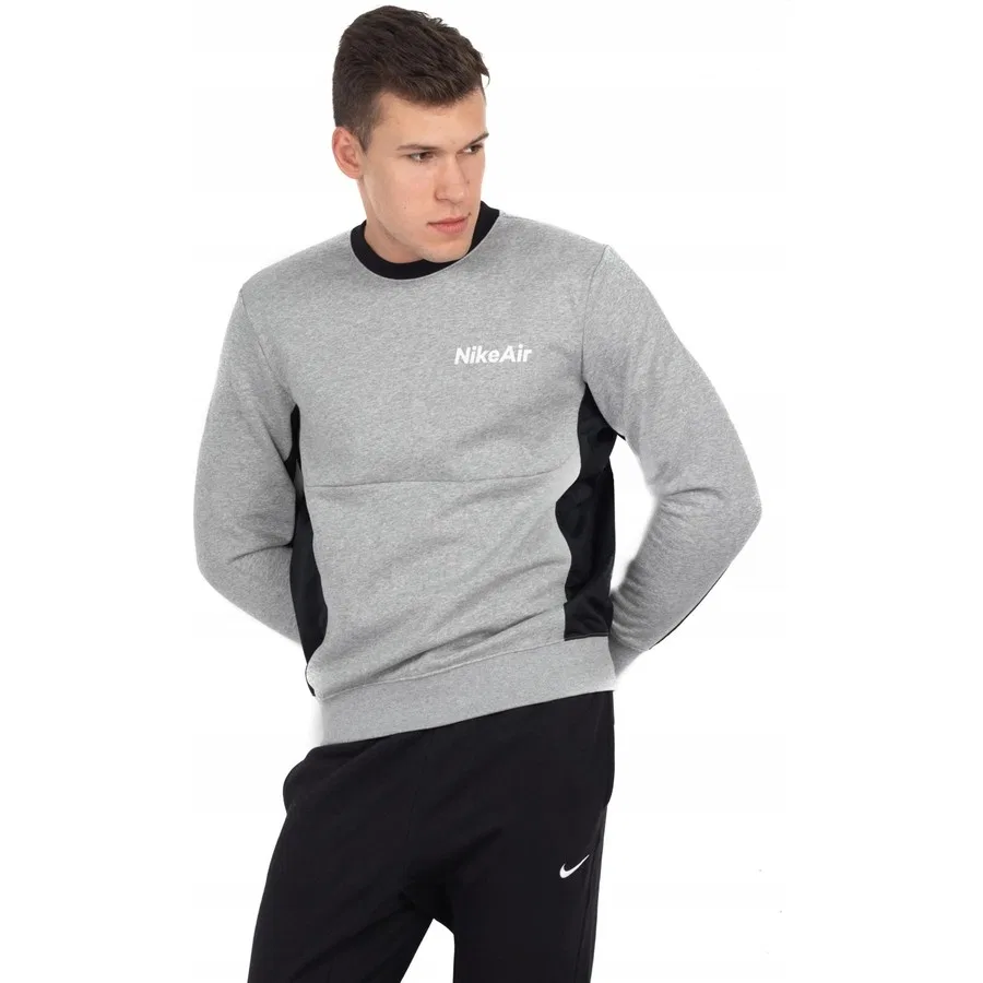 Свитшот спортивный с длинным рукавом Nike Air Crew Fleece, Серый — фото 2