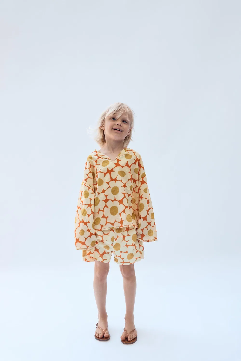 Плавки с цветочным принтом, размер 2-14 лет / Лимитированная серия ZARA, Orange — фото 4