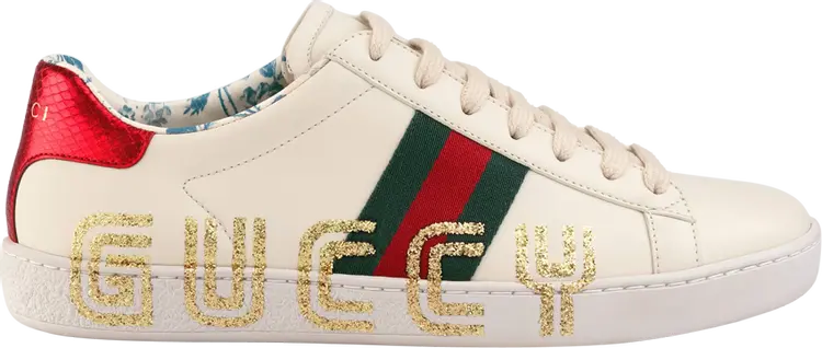 Кроссовки Gucci Wmns Ace Low Guccy Print, кремовый