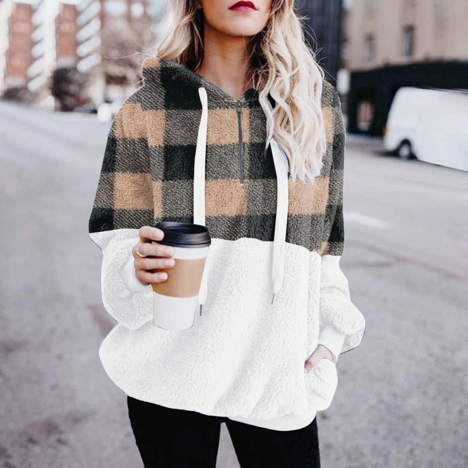 Женская куртка с капюшоном, с принтом, Oversize Hooded Winter Jackets, Grigio — фото 2